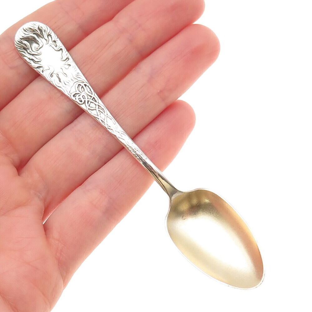 WALLACE 925 Sterling Silver Antique Art Deco Flame Coffee Spoon